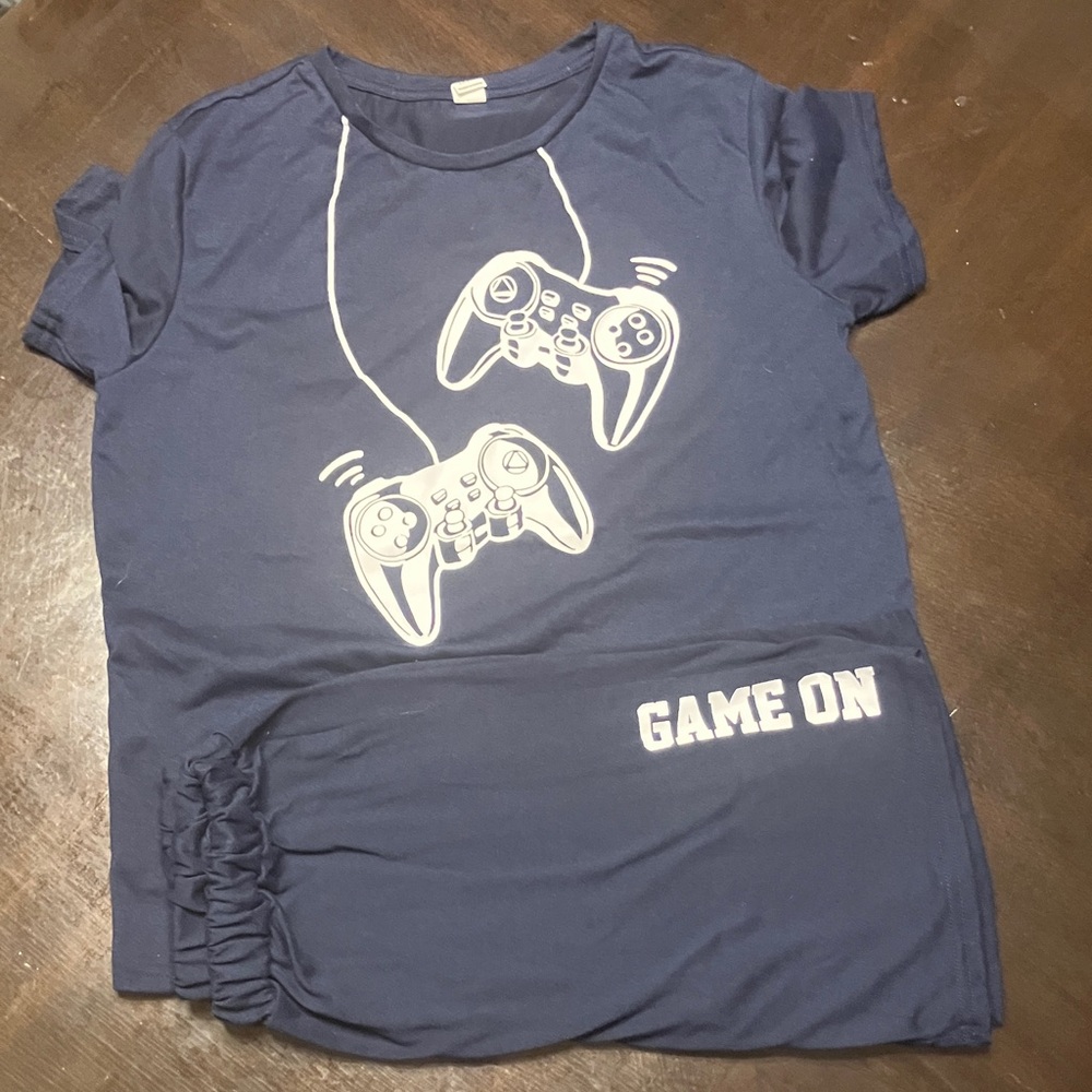 SHEIN Navy Game Controller Pajama Set